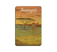 Serengeti National Park Tin Sign Vintage Metal Pub Club Cafe Bar Home Wall Art Decoration Poster Retro 8x12inch(20x30cm)