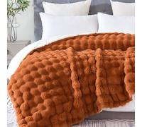 Serenhom 60x80 Inches Ultra-Soft Fuzzy Faux Fur Plush Twin Size Blanket - Thick, Warm Sherpa for Couch, Sofa, Bedroom, Camping - Decorative Blanket for Cozy Warmth, Bubble Dark Brown