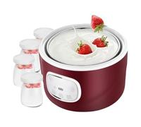 Serenitison Small Yoghurt Maker,1L Stainless Steel Inner Pot,Multi Function Electric Yogurt Maker Machine,Contains 4 Glass Serving Cups,for Fresh Homemade Yogurt Dessert,Purple,18 * 18 * 15cm