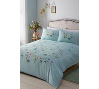 'Serenity' 200 Thread Count Pure Cotton Duvet Cover Set Appletree Duck Egg Blue Super King
