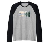 Serenity A State of Calm Peaceful Nature and Zen Mindfulness Raglan Baseball Tee