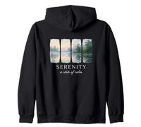 Serenity A State Of Calm Peaceful Nature and Zen Mindfulness Zip Hoodie