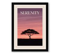 Serenity at Dusk Minimalist Framed Wall Art Print A1 (84.1×59.4cm) Black, Wall Decor for Living Room, Bedroom, Office & Home, Ready to Hang, Art Gift