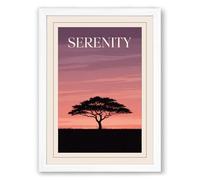 Serenity at Dusk Minimalist Framed Wall Art Print A4 (29.7×21cm) White, Wall Decor for Living Room, Bedroom, Office & Home, Ready to Hang, Art Gift
