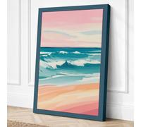 Serenity at the Shore Coastal Canvas Wall Art Print 18x12 Inch