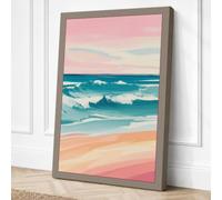 Serenity at the Shore Coastal Canvas Wall Art Print 18x12 Inch