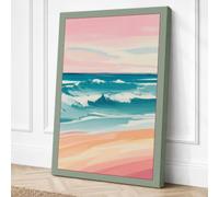 Serenity at the Shore Coastal Canvas Wall Art Print 30x20 Inch