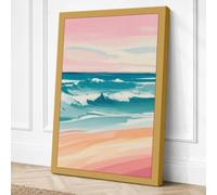 Serenity at the Shore Coastal Canvas Wall Art Print 30x20 Inch