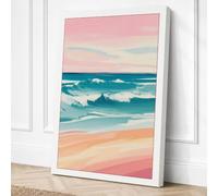 Serenity at the Shore Coastal Canvas Wall Art Print 30x20 Inch