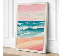 Serenity at the Shore Coastal Canvas Wall Art Print 30x20 Inch