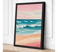 Serenity at the Shore Coastal Canvas Wall Art Print 36x24 Inch