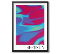 Serenity Aura Poster, Inspirational Quotes Print, Affirmations Quote Colourful Home Decor, Motivational Bedroom Wall Art, Archival Matte, A4 (Black Frame) - 29.7x21cm