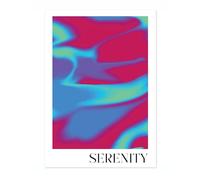 Serenity Aura Poster, Inspirational Quotes Print, Affirmations Quote Colourful Home Decor, Motivational Bedroom Wall Art, Archival Matte, A2 (Print Only) - 59.4x42cm