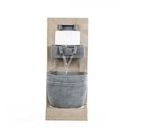 Serenity Cascading Bowl Water Feature with LED Lights Outdoor Garden Fountain Stone Effect Polyresin Self-Contained Pump 70cm Elegant Patio Décor Mains Powered