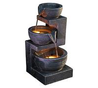 Serenity Cascading LED Water Feature Indoor/Outdoor Self Contained Tiered Bowl Ornament H37.5cm