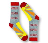 Serenity Courage Wisdom twelve step Socks Size 6-11 - Sober Birthday Gift, Sobriety Sober Anniversary, Serenity Prayer Gift
