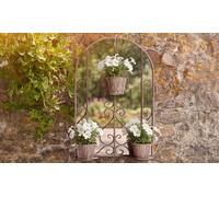Serenity Garden Mirror with Planters: Serenity Laurel Green Large Garden Mirror