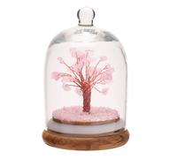 Widdop & Co. Gemstone Tree of Life Bell Jar - Rose Quartz Gemstone Crystal Tree - Serenity by Sophia - Wellness Crystal Healing Gift Idea