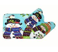 SERENITY GIFTS LTD Christmas Memory Foam Bathroom Rugs Soft Bath Rugs Non Slip Absorbent Cute Bath Mats for Tub, Shower, Bath Room, Machine-wash Dry XMAS Decorations (mr & mrs snowman)
