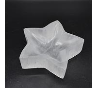 SERENITY GIFTS LTD Selenite Charging Star Bowl White Crystal 10cm Hand-Carved Bowl Selenite Crystals Holder for Charging Crystals and Tumble Stones Alter Spiritual Healing Meditation Home Décor Gift