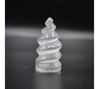 SERENITY GIFTS LTD Selenite Crystal Spiral Unicorn Tower White Crystal Selenite Tower Natural Raw Healing Cleansing Spiritual Meditation Home Décor Gift (10 cm)