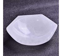 SERENITY GIFTS LTD SG Selenite Hexagon Charging Bowl Cleansing Stone Alter Tumble Stone Meditation Healing Power Moroccan Selenite Crystals for Décor or Gift (10 cm)