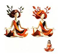 Serenity Growth Inner Harmony Figurine Home Decoration Abstract Meditation Relaxation Goddess Sculpture Ornament Abstrac Mindfulness Resin Figurine Decor Sculpture Decor for Living Room Bedroom(2PCS)