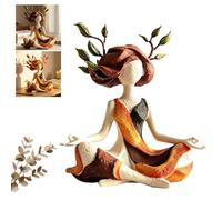 Serenity Growth Inner Harmony Sculptural Figurine,Abstract Meditation Sculpture Statue for Home Decor,Hand-Painted Resin Art Ornament for Living Room Bedroom Desk (B)