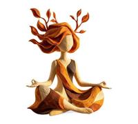 Serenity Growth Inner Harmony Sculptural Figurine (Style A) | Crescent Moon Meditation Statue with Nature Branch Details, Handmade Resin Goddess Decor for Zen Yoga Room, Gift for Women