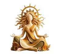 Serenity Growth Inner Harmony Sculptural Figurine (Style D) | Crescent Moon Meditation Statue with Nature Branch Details, Handmade Resin Goddess Decor for Zen Yoga Room, Gift for Women