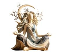 Serenity Growth Inner Harmony Sculptural Figurine,Winter Moon Goddess (Green)