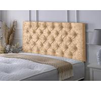 Serenity Headboards Chesterfield Crushed Velvet Diamante Diamante Headboard Heavy Duty Frame, Velvet, Gold, King Size 5 Feet, Height 20 Inches