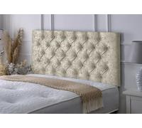 Serenity Headboards Headboard Crushed Velvet Ornamental Crystal Diamond Sturdy Frame Parts Supplied (Small Double 4 FEET, Cream)