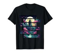 Serenity in Bloom: Japanese Cherry Blossom Grove T-Shirt, Men, Black, Small