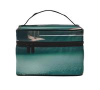 Serenity Lake Portable Zipper Camping Makeup Bag Large Capacity Polyester Black One Size Black One Size, Black/White, One Size