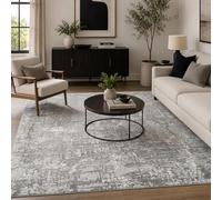 Serenity Metallic Marble Abstract Living Room Area Rug, Grey, 120x170cm