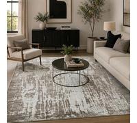 Serenity Metallic Marble Abstract Living Room Area Rug, Stone, 80x150cm