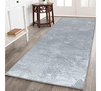 Desire Rugs Serenity Grey Abstract Sprayed Grunge Texture Rug 60 x 220cm - Wilko