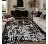 Serenity Modern Abstract Abrasion Contemporary Area Rugs Black 160X230 Cm