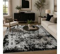 Serenity Modern Abstract Acrylic Contemporary Area Rugs Black 160X230 Cm