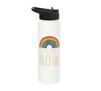 Serenity Now Calm Rainbow Statement Stainless Steel Insulated Water Bottle