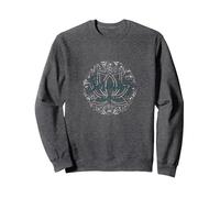 Serenity Now: Zen Lotus Mandala Meditation Mindfulness Sweatshirt, Adult Unisex, Dark Heather Grey, XXL