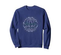 Serenity Now: Zen Lotus Mandala Meditation Mindfulness Sweatshirt, Adult Unisex, Navy, XL