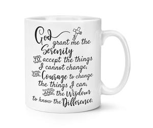 Serenity Prayer 10oz Mug Cup "God, Grant me The Serenity to Accept The Things I Cannot Change, The Courage to Change The Things I can, and The Wisdom to Know The Difference" Philippians 4:13