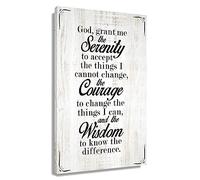Serenity Prayer Bible Verse Wall Art Framed Inspirational Quotes Poster Famous Black And White Art Canvas Abstract Painting Pictures For Living Room Decorations Framed (16x24 inch)