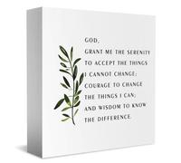 Serenity Prayer Bible Verses, Christian Decor, Wooden Box Sign Desk Decor, Jeremiah 29:11 Christian Desk Sign for Home Office Pray Room