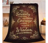 Serenity Prayer Blanket Christian Religious Throw Blanket Bible Verse Flannel Stuff Merch Cozy Christ Decor Fleece Plush Fuzzy Warm Soft Lightweight Bedding Gifts for Women Men Girls Couch 50"X40"