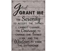 Serenity Prayer Canvas Metal Sign God Grant Me The Serenity Inspirational Tin Sign Farmhouse Wall Decor for Bedroom Scripture Pray Room 8x12 Inch