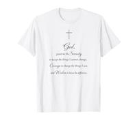 Serenity Prayer Cross Minimal Script Faith Calm T-Shirt