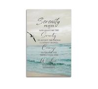 Serenity Prayer Decor Wall Art God Grant Me The Serenity Canvas Prints Bible Verse Posters Canvas Wall Art Posters Living Room Poster Bedroom Painting Unframe-style 08x12inch(20x30cm)